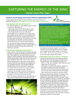 Teacher Lesson Plan - New Zealand Wind Energy Association