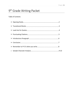 9th Grade Writing Packet