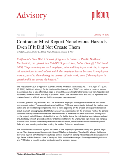 Contractor Must Report Nonobvious Hazards Even If It Did Not