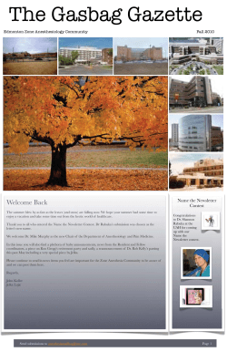 Anesthesia Newsletter Vol 1:3 fall new format