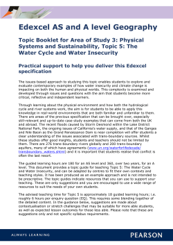 Topic 5: The water cycle and water insecurity - Edexcel