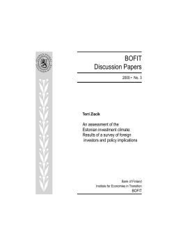 Terri Ziacik: An assessment of the Estonian investment climate