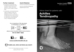 Achilles Tendinopathy - Southern Health NHS Foundation Trust