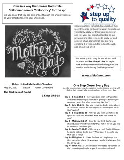 One Step Closer Every Day www.shilohumc.com Give in a way that