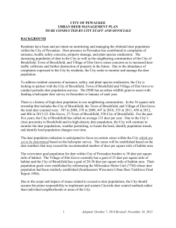 CITY OF PEWAUKEE URBAN DEER MANAGEMENT PLAN TO BE
