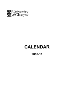 calendar - University of Glasgow