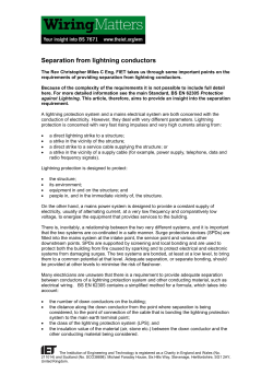 Separation from lightning conductors