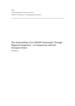 The Achievability of an &ldquo;ASEAN Community&rdquo;
