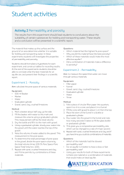 Permeability and porosity activity sheet