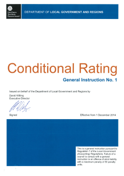 conditional rating - Department of Local Government and