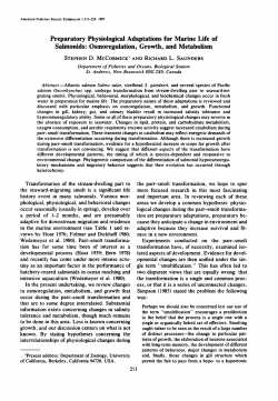 Preparatory Physiological Adaptations for Marine Life of Salmonids