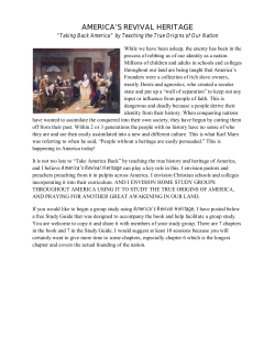 america`s revival heritage - Hyatt International Ministries