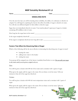MiSP Solubility Worksheet #1 L3