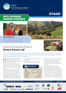 Dave and Janene Divers, - New Zealand Farm Environment Trust