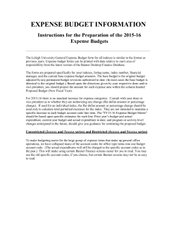 expense budget information