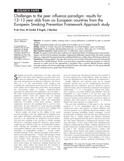 Challenges to the peer influence paradigm: results for 12&ndash;13 year