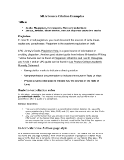 MLA Source Citation Examples Titles: Basic in