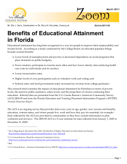 Benefits of Educational Attainment in Florida