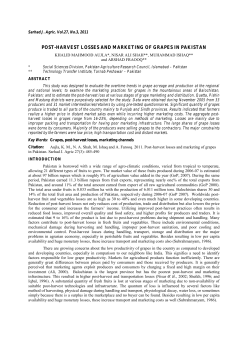 post-harvest losses and marketing of grapes in pakistan