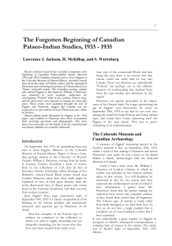 The Forgotten Beginning of Canadian Palaeo