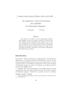 An approach to the word division into syllables for