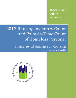 Supplemental Guidance on Counting Homeless