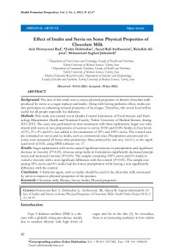 Effect of Inulin and Stevia on Some Physical Properties of