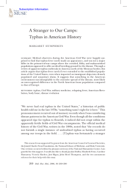 A Stranger to Our Camps: Typhus in American