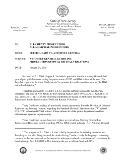 Prosecution of DWI and Refusal Violations