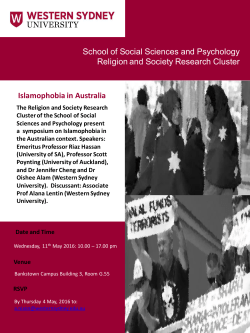 School of Social Sciences and Psychology Religion and Society