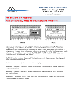 PWHRD and PWHR Series Hall-Effect Watt/Watt