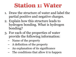 1. Draw the structure of water and label the partial positive and