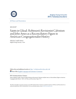 Saints in Gilead: Robinson`s Revisionist