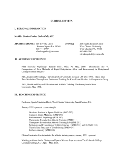 curiculum vita - West Chester University