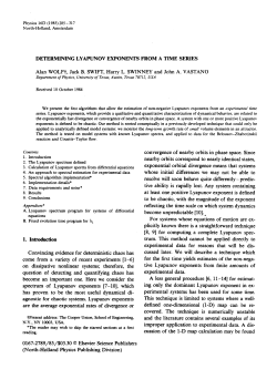 DETERMINING LYAPUNOV EXPONENTS FROM A TIME SERIES