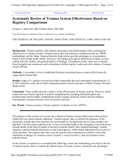 Systematic Review of Trauma System Effectiveness