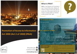 Promotion of Access to Information Act 2000 (Act 2 of 2000) (PAIA)