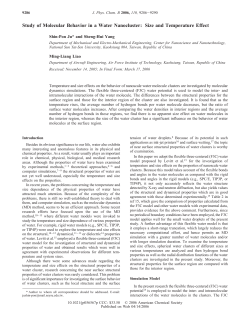 Study of Molecular Behavior in a Water Nanocluster: Size and