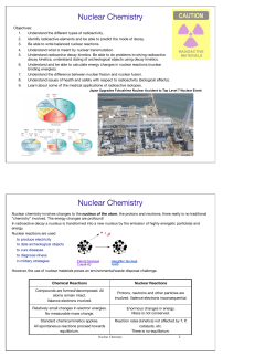 Chapter 21.1 - Intro to Nuclear Chemistry