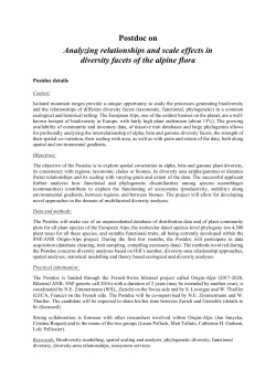 Postdoc on Analyzing relationships and scale effects in