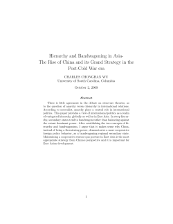 Hierarchy and Bandwagoning in Asia