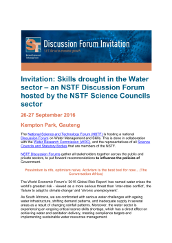 Invitation: Skills drought in the Water sector – an NSTF Discussion