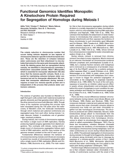 Functional Genomics Identifies Monopolin: A Kinetochore Protein