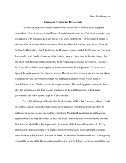 Dima Ter-Ovanesyan Russia and Temporary Dictatorship The