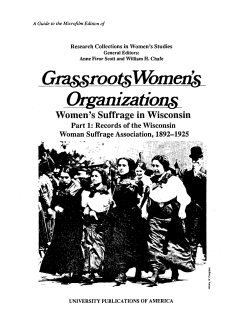 Grassroots Women`s Organizations, Women`s Suffrage in