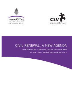 civil renewal: a new agenda