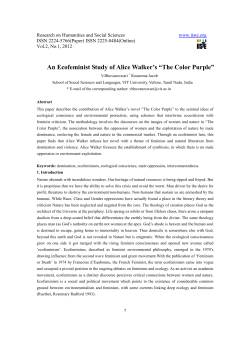 An Ecofeminist Study of Alice Walker`s &ldquo;The Color Purple&rdquo;