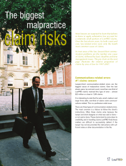 The Biggest Malpractice Claim Risks