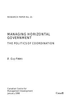 Managing Horizontal Government: The Politics of Coordination