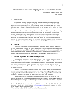 1 Introduction 2 Objective 3 Internal migration in Brazil: recent patterns